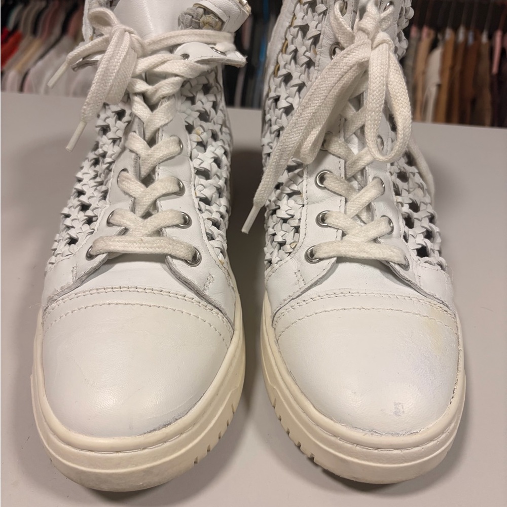 Free People Hayes Woven High-Top Lace-Up Sneakers